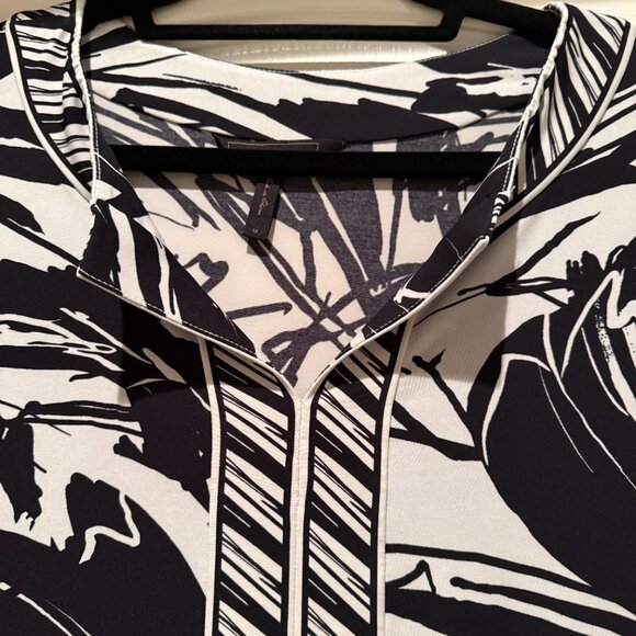 BCBGMaxAzria | Patterned Tunic Shift Dress | Black/White | Size M - Picture 12 of 12